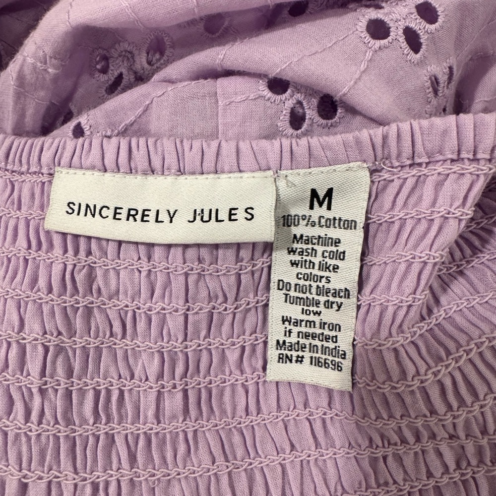 Sincerely Jules Lavender Eyelet Midi Dress - Picture 7 of 7